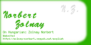 norbert zolnay business card